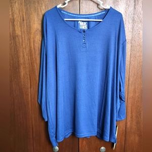 The Original Muk Luks, Ribbed Dream Knit Henley Top. Womens size 5xl. Super soft